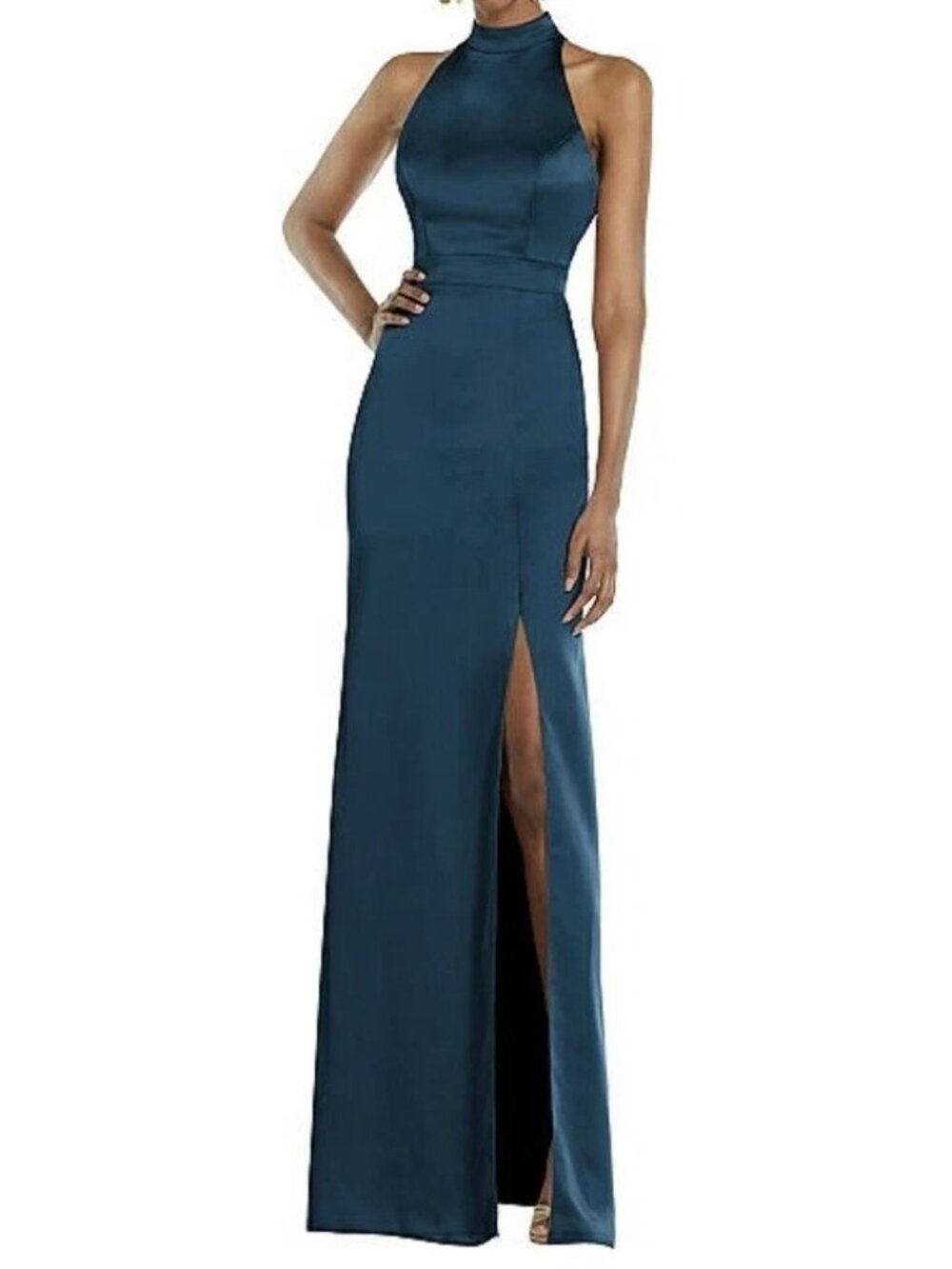 Lovely Womens Halter Dress Gown Plus Size 18 Atlantic Blue NEW No Tags